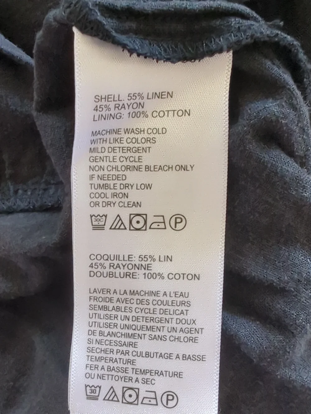 Maxi Dress Linen Blend EUC Black - Picture 4 of 4